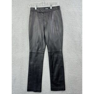 For Joseph Leather Pants Womens Size 26 Black Straight Leg 26x30